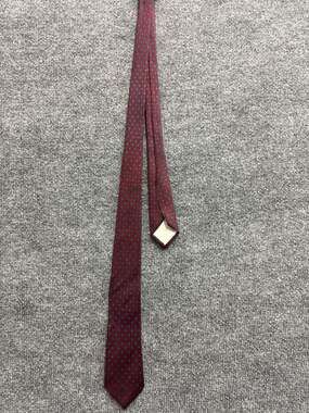 Vintage Perlis New Orleans Hand Blocked Silk Tie Red Paisley Made in England